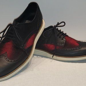 Cole Haan Original Grand Men's Red Black Plaid Wingtip 9.5M